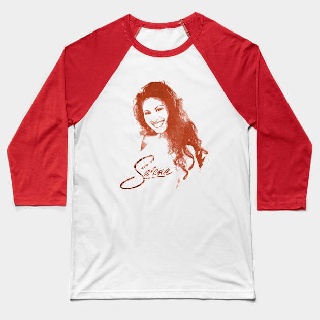 Selena Portrait Baseball T-Shirt by MAG